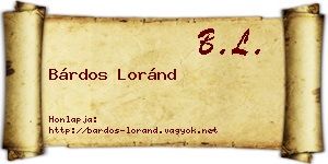 Bárdos Loránd névjegykártya